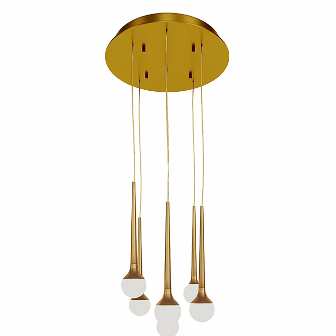 Sunset Gold LED Multi Light Pendant 3D model image 2