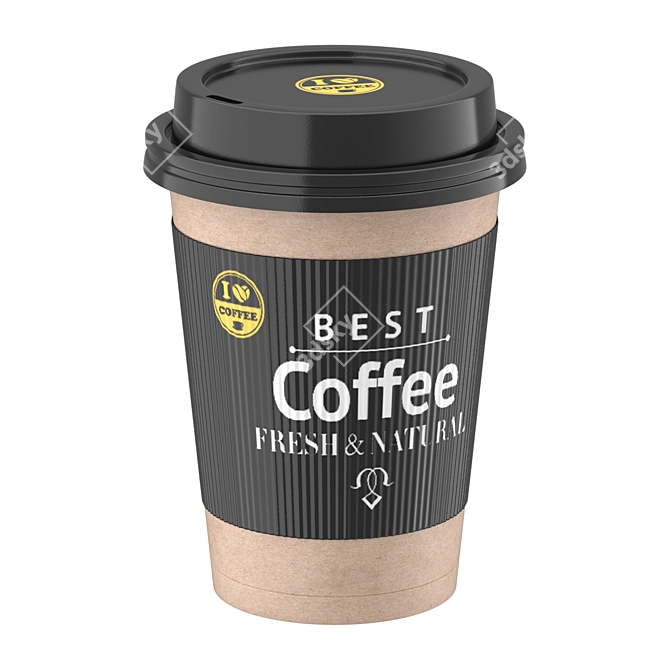 Stylish Coffee Cup with Lid 3D model image 1