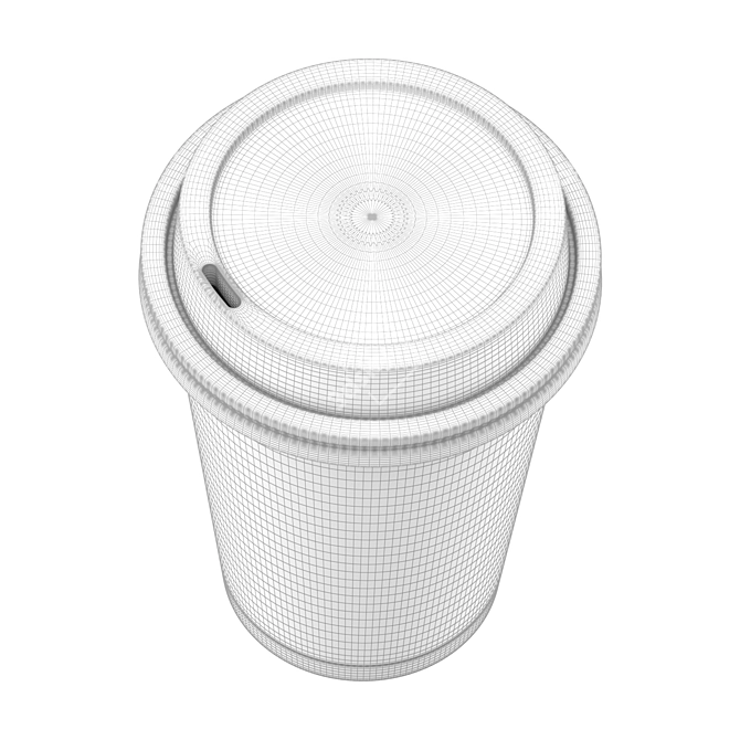 Stylish Coffee Cup with Lid 3D model image 4