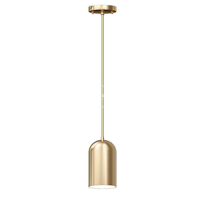 Brass Tone LED Pendant Lamp 3D model image 3