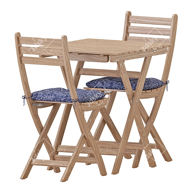 Foldable Outdoor Table and Chair Set 3D model image 1