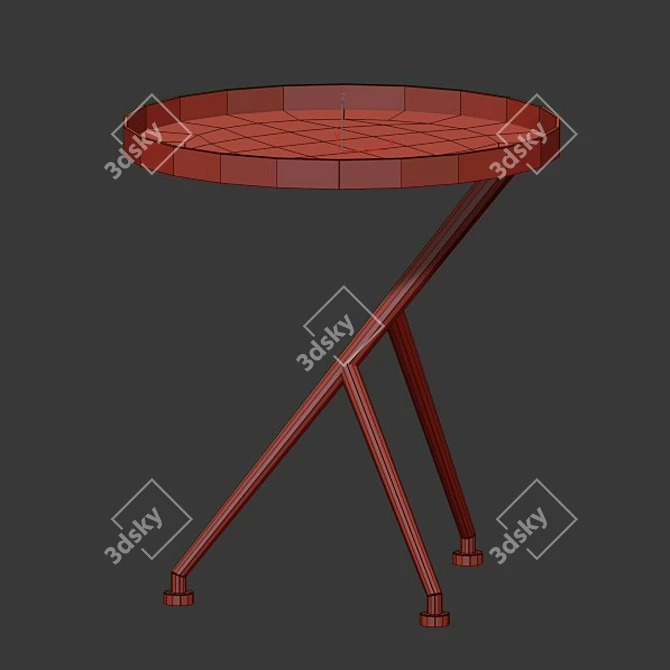 Rustic Brass Accent Table 3D model image 2