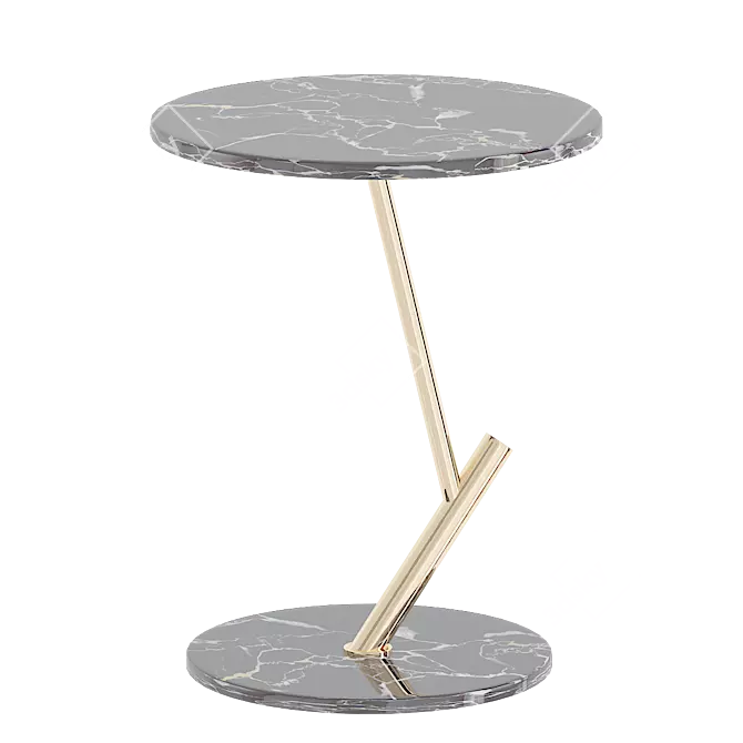 Modern Marble Top Side Table 3D model image 2