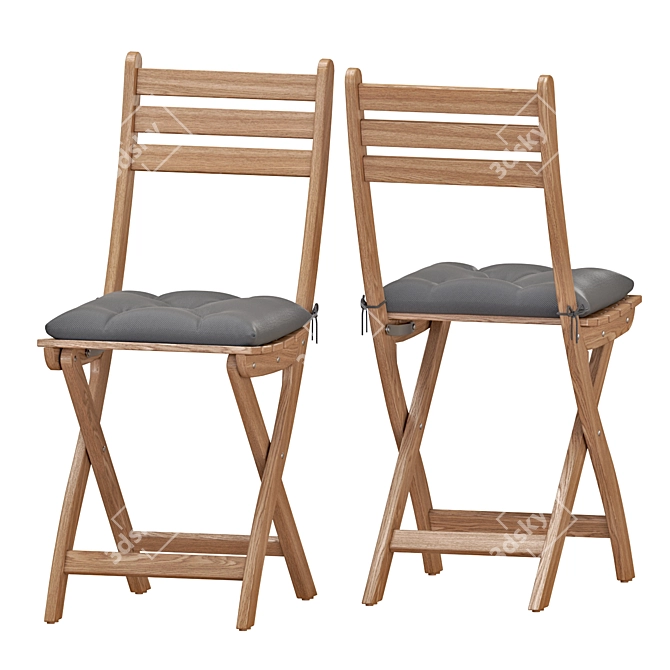 Foldable Outdoor Table & Chairs Set 3D model image 4