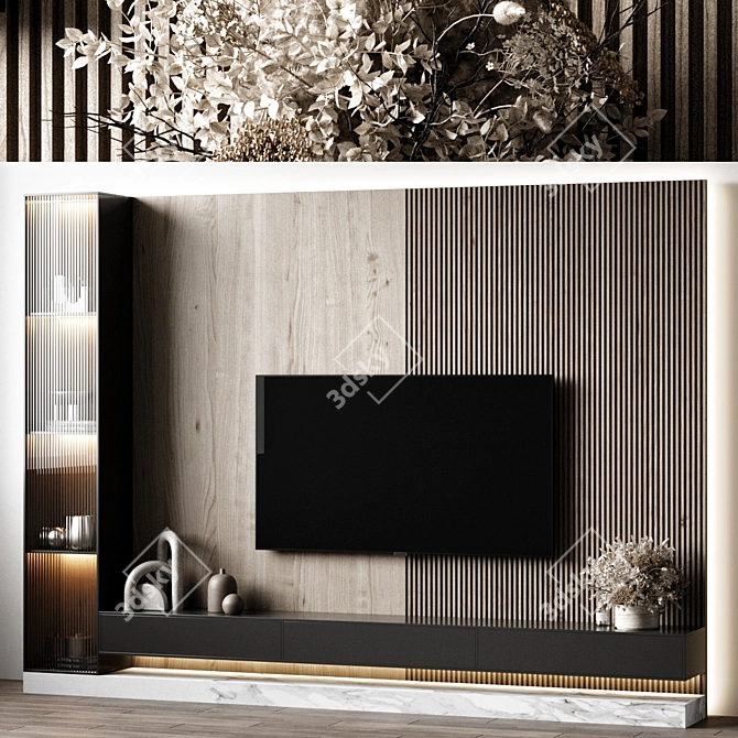 Sleek Geometry TV Wall Mount 3D model image 2