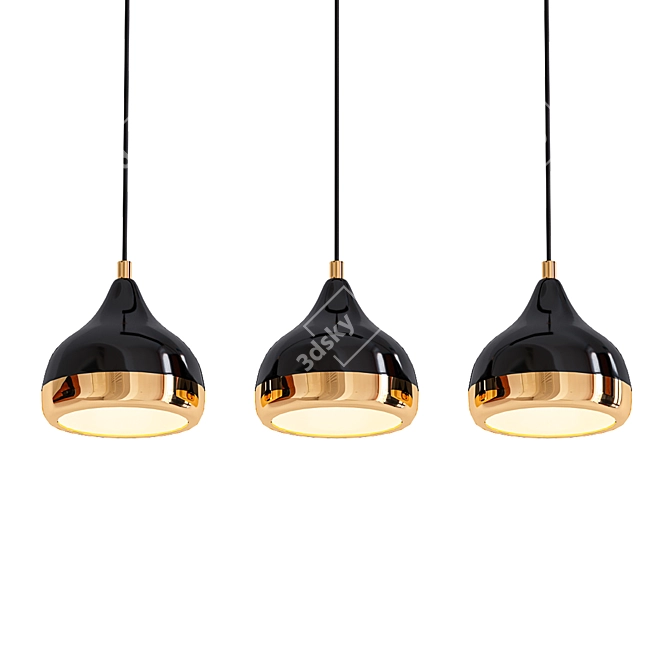 Contemporary 3-Light Pendant: Sleek Kitchen Island Style 3D model image 1