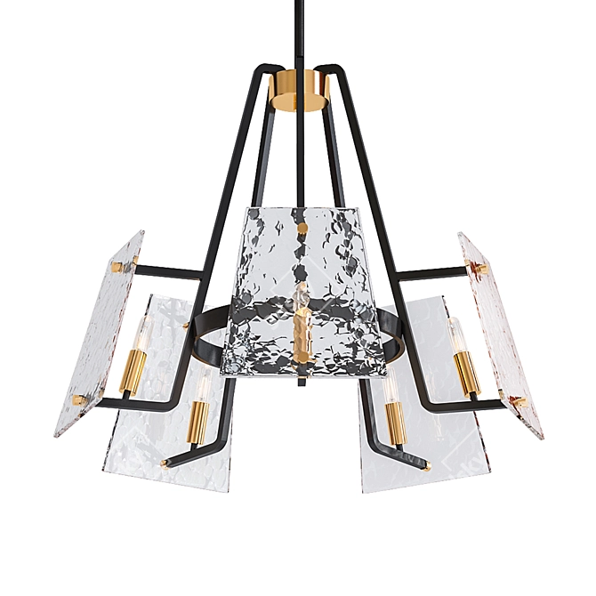 Contemporary Tioga Chandelier 3D model image 1