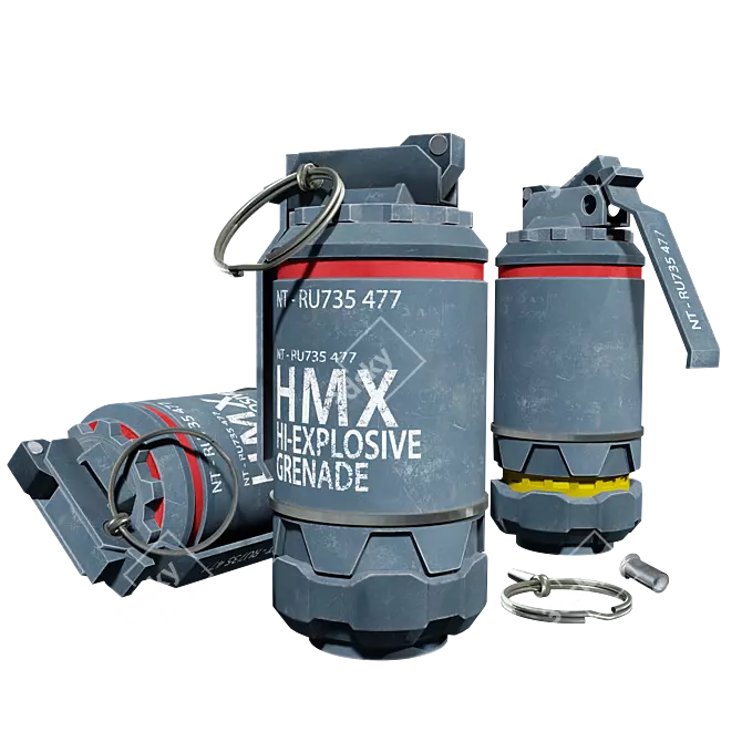 Explosive Polygonal Grenade 3D model image 2