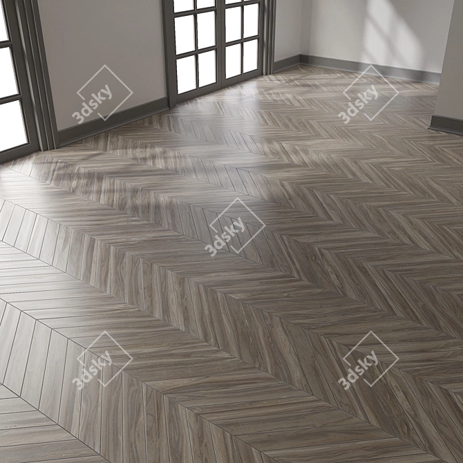 Premium Parquet Chevron: 4K PBR PNG 3D model image 6