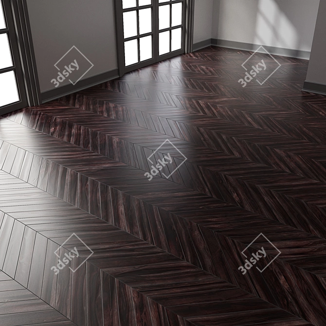 Premium Parquet Chevron: 4K PBR PNG 3D model image 7