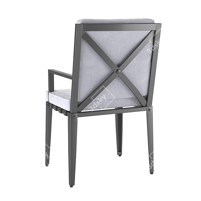 Leon Grey Outdoor Dining Armchair 3D model image 2