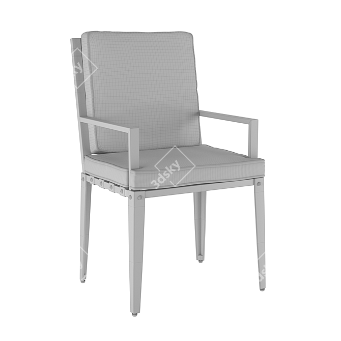 Leon Grey Outdoor Dining Armchair 3D model image 3