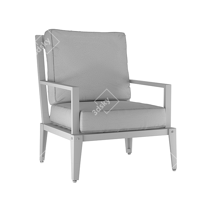 Leon Outdoor Armchair: Stylish Aluminum Design with Gray Cushions 3D model image 3