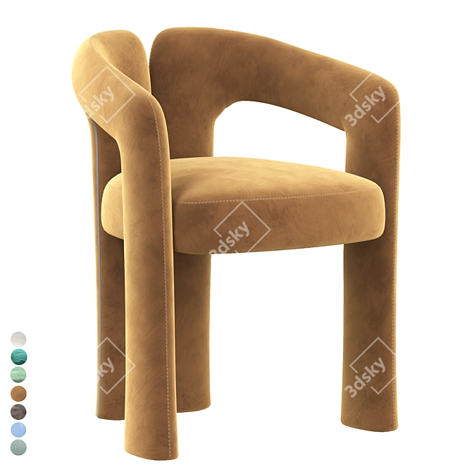 Modern Dudet Chair by Cassina: Stylish and Comfortable 3D model image 2