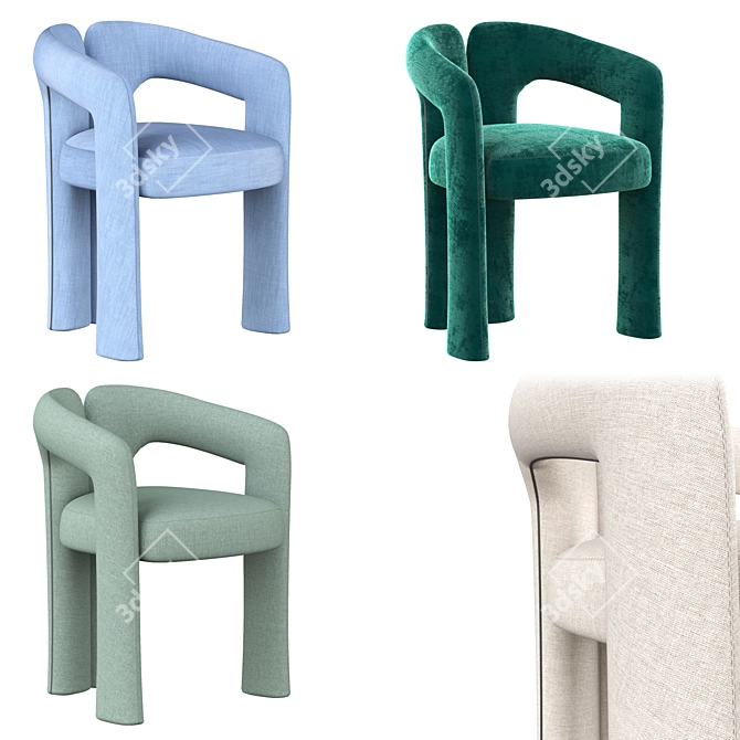 Modern Dudet Chair by Cassina: Stylish and Comfortable 3D model image 6