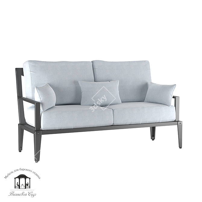 Elegant Aluminum Loveseat: Leon 3D model image 1