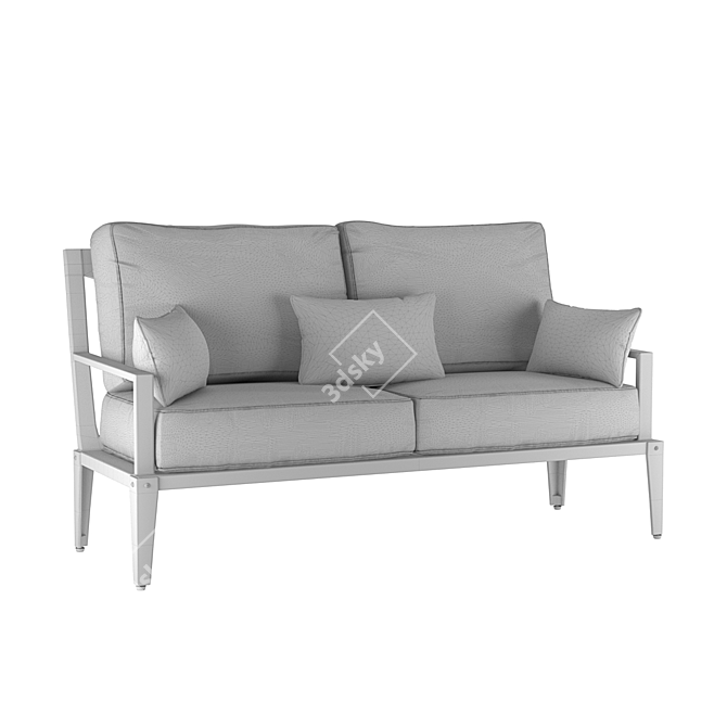 Elegant Aluminum Loveseat: Leon 3D model image 3