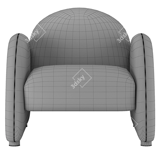 Modern X-Form Accent Armchair 3D model image 4