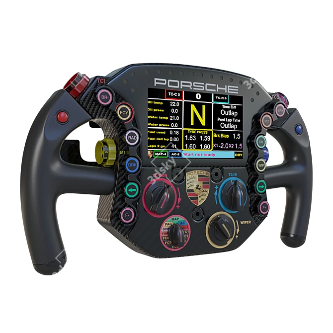 Porsche F1 Steering Wheel: Ultimate Performance & Precision 3D model image 1