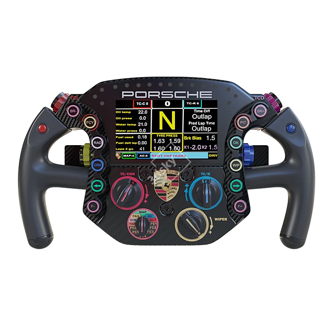 Porsche F1 Steering Wheel: Ultimate Performance & Precision 3D model image 2