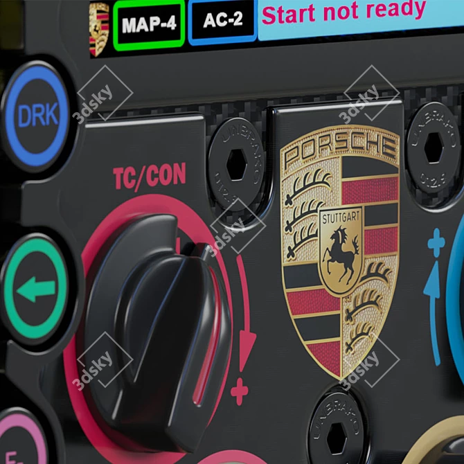 Porsche F1 Steering Wheel: Ultimate Performance & Precision 3D model image 5