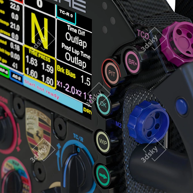 Porsche F1 Steering Wheel: Ultimate Performance & Precision 3D model image 6