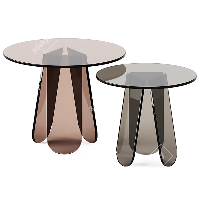 Sparkling Glass Side Tables 3D model image 1