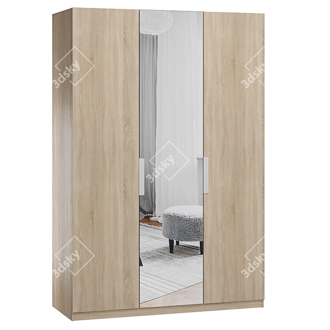 CAREN Wardrobe: Stylish and Spacious 3D model image 4