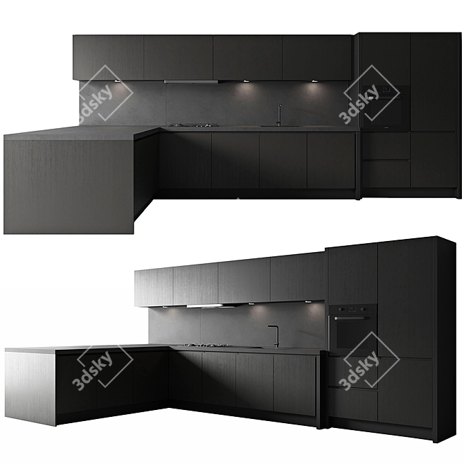 Stylish Alea Kitchens: Easy to Edit 3D model image 1