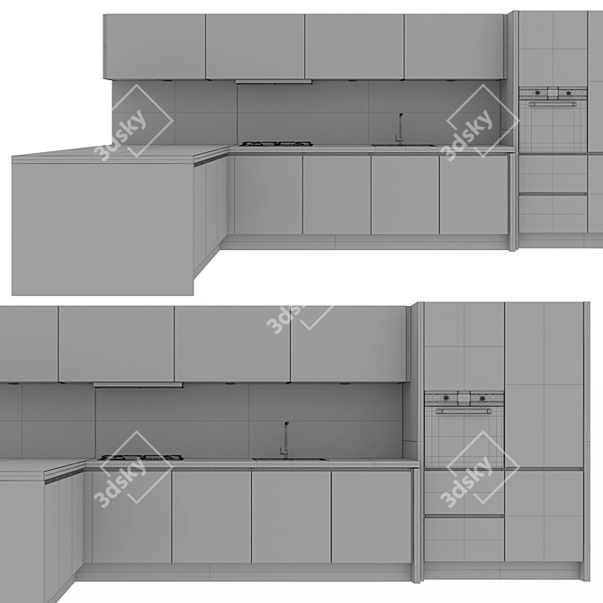 Stylish Alea Kitchens: Easy to Edit 3D model image 5