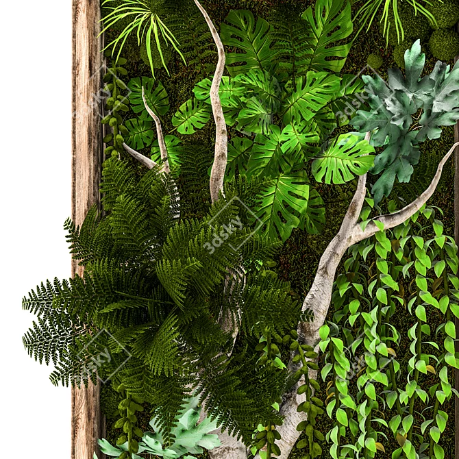 Fitowall Wood Frame Vertical Garden 3D model image 2