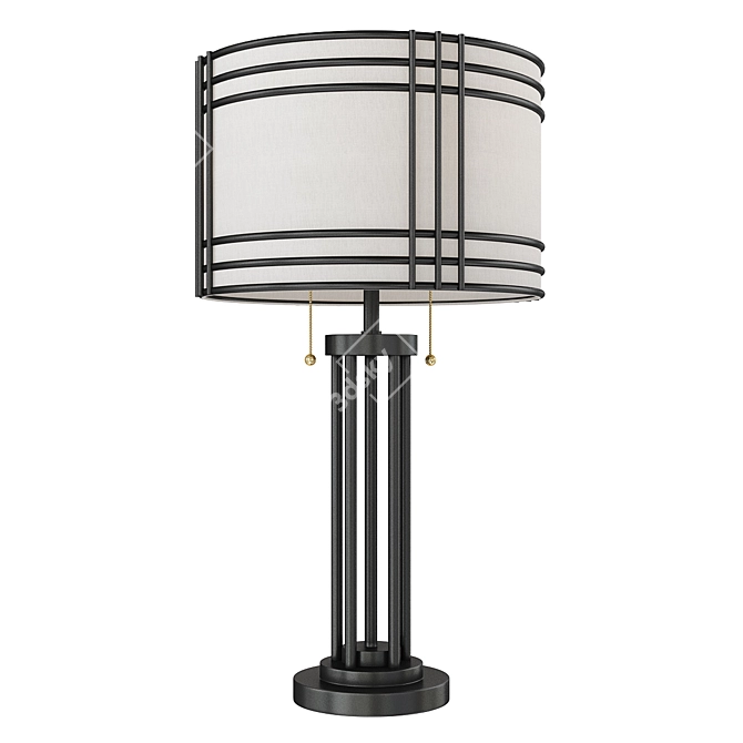 Elegant Metal Table Lamp 3D model image 1