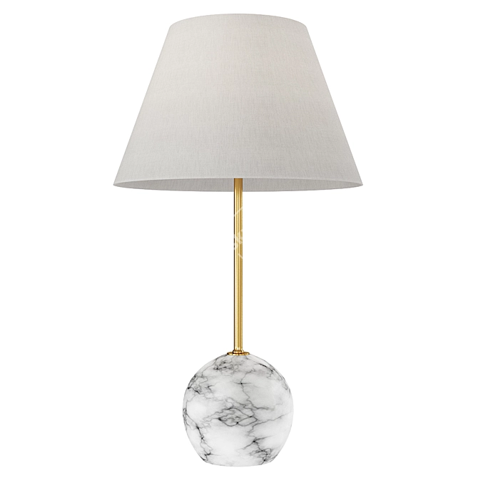 Elegant Resin Metal LED Lamp 3D model image 1