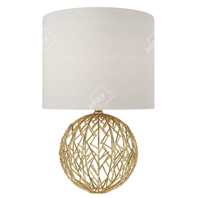 Modern Gold Lattice Table Lamp 3D model image 1