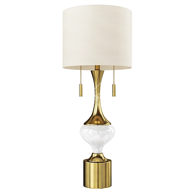 Elegant Vintage Gold Glass Lamp 3D model image 1