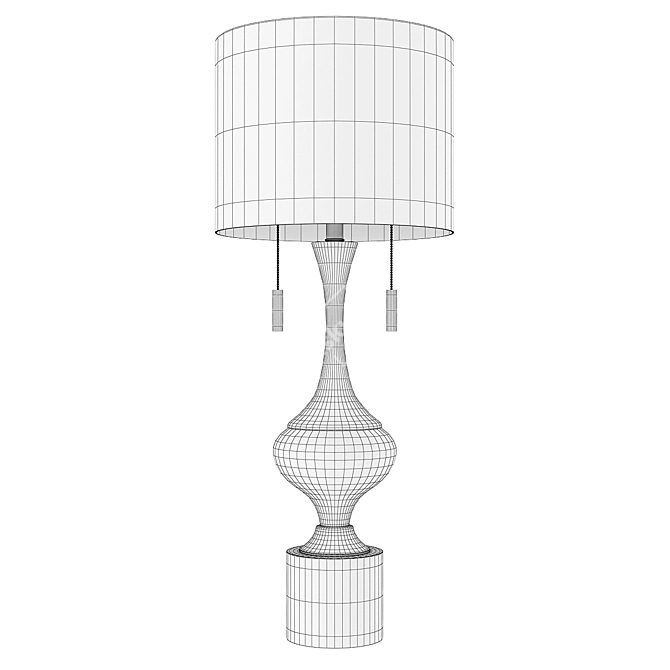 Elegant Vintage Gold Glass Lamp 3D model image 2