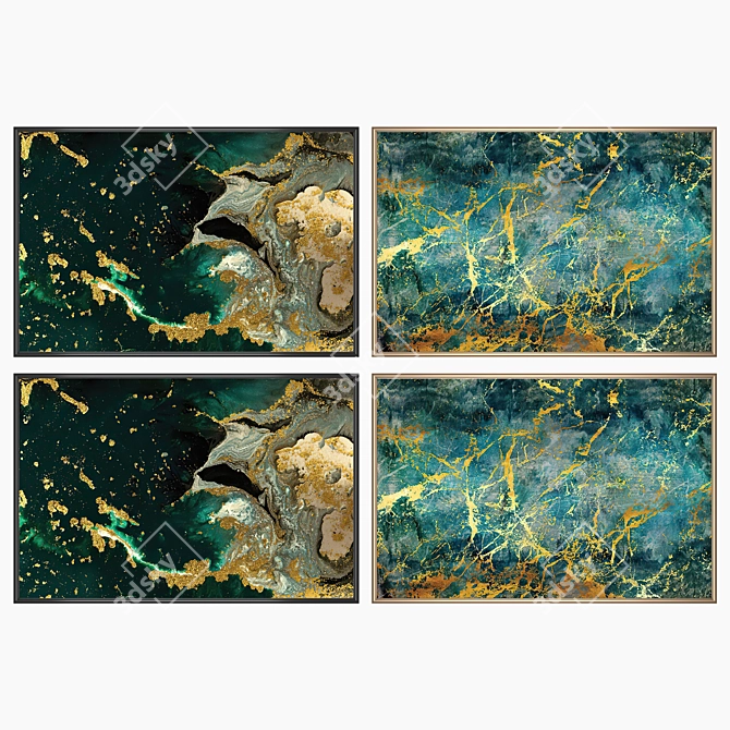  Multi-Frame Art Set: Paintings & Frames 3D model image 2