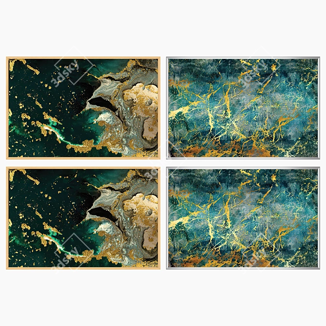  Multi-Frame Art Set: Paintings & Frames 3D model image 3