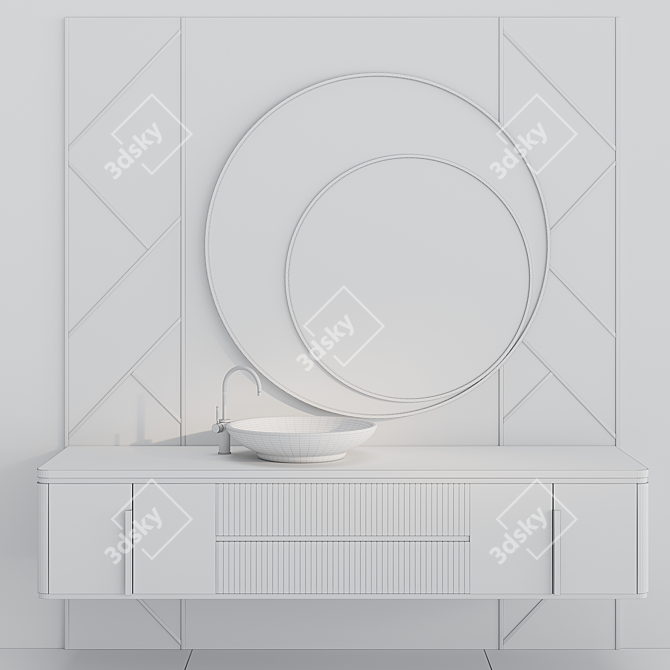 Sleek Bathroom Furniture Set 3D model image 2