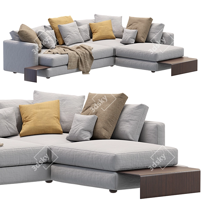 Sleek Flexform Long Island Sofa 3D model image 2