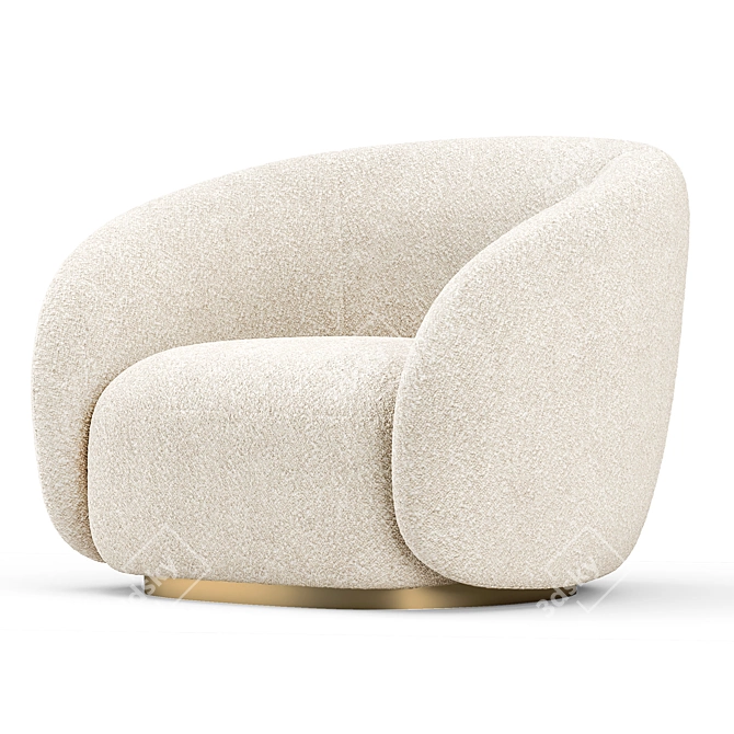 EICHHOLTZ BRICE Swivel Armchair | Cream Boucle 3D model image 2