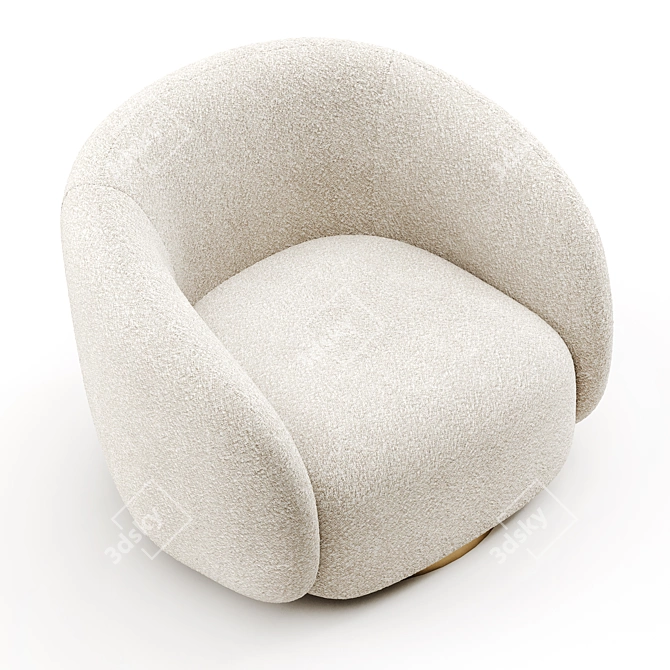 EICHHOLTZ BRICE Swivel Armchair | Cream Boucle 3D model image 3