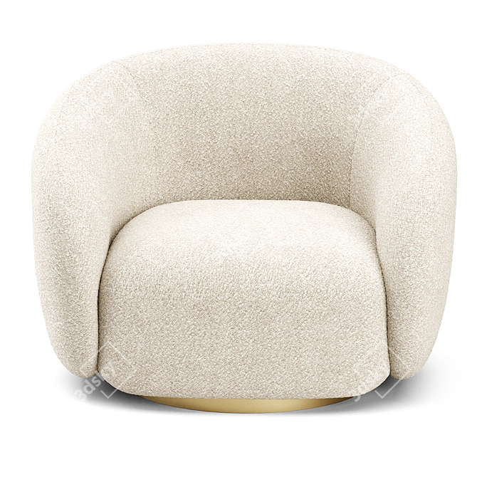 EICHHOLTZ BRICE Swivel Armchair | Cream Boucle 3D model image 4