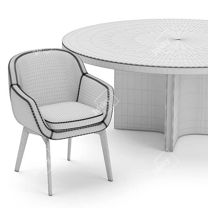 Minotti Belt Chair & Marvin Table 3D model image 6