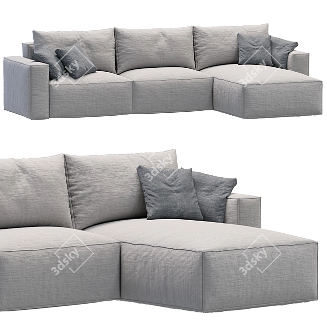 Elise Stretch Sofa: Stylish & Versatile 3D model image 1