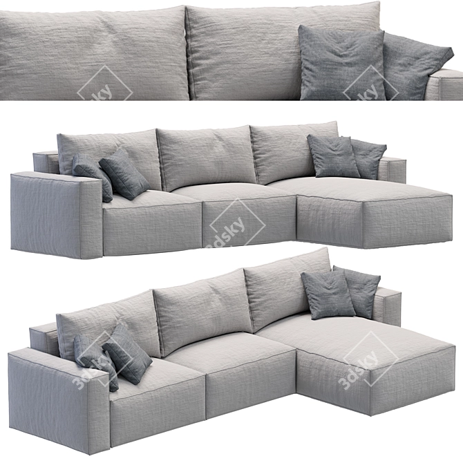 Elise Stretch Sofa: Stylish & Versatile 3D model image 2