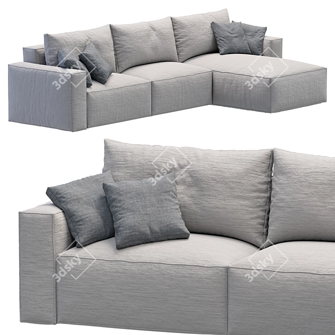 Elise Stretch Sofa: Stylish & Versatile 3D model image 3