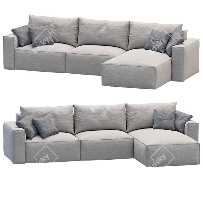 Elise Stretch Sofa: Stylish & Versatile 3D model image 4