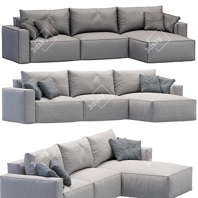 Elise Stretch Sofa: Stylish & Versatile 3D model image 5