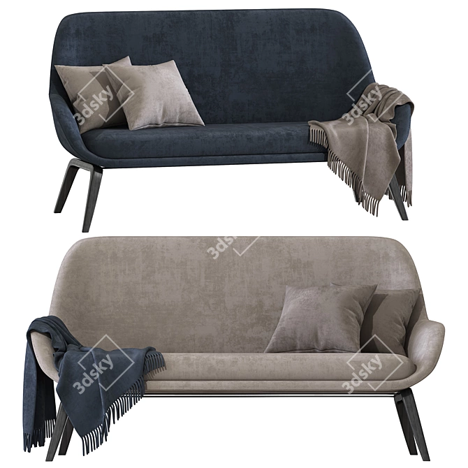 Modern Convertible Sofa Bed 3D model image 1